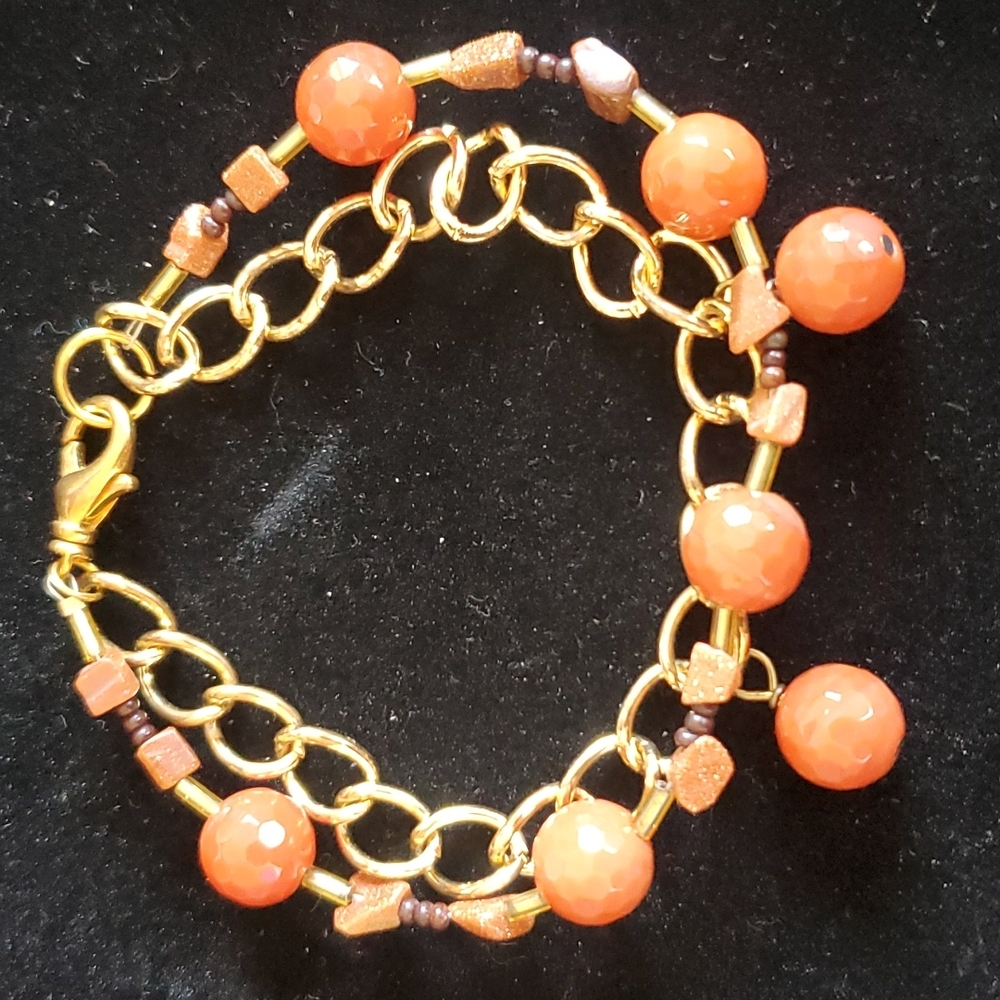 Goldstone & Sunstone Bracelet.